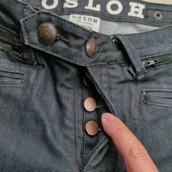 Osloh Jeans Mens 30x27 Blue Lane Trouser No 9 Pants Straight Cycling Biking - Picture 7 of 16